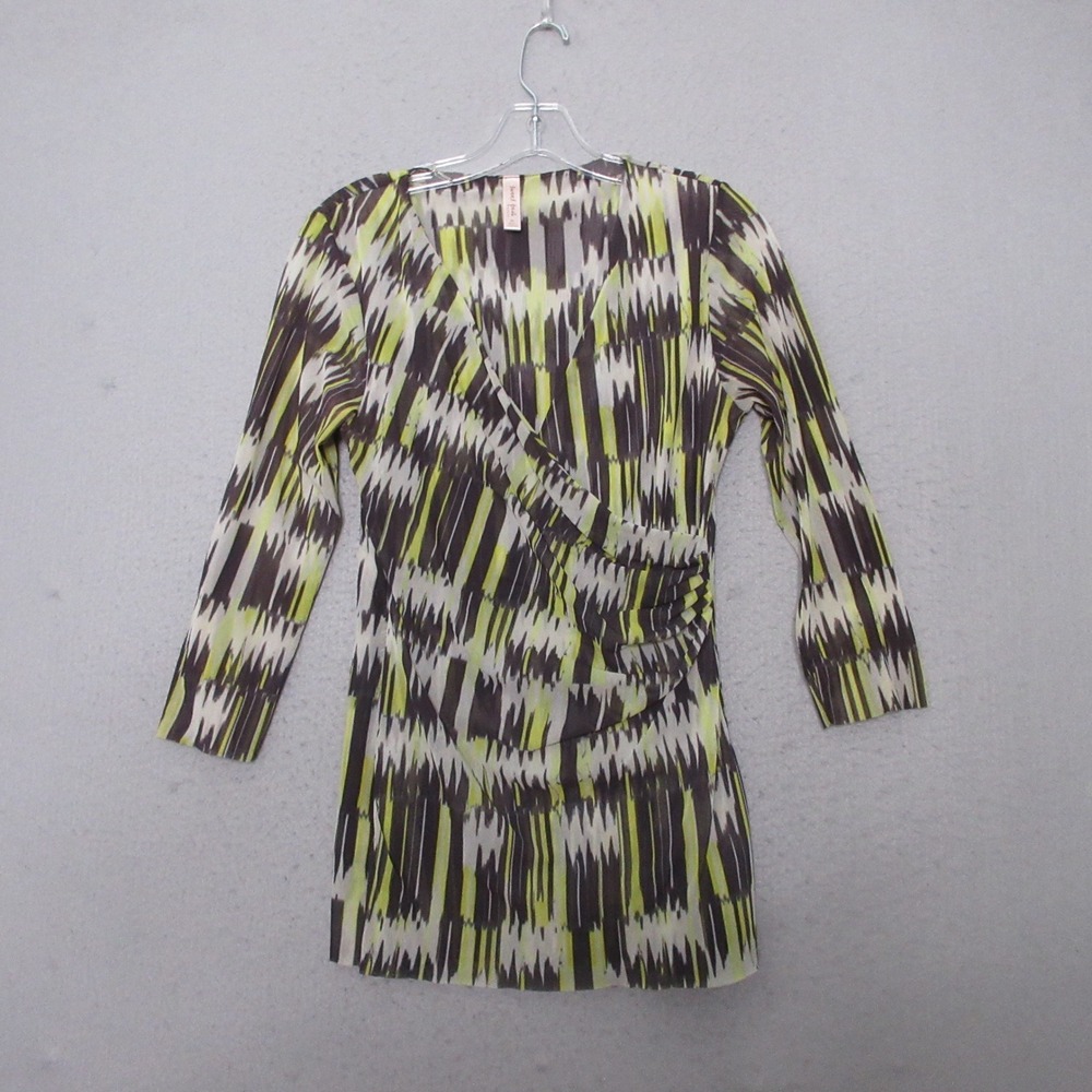 Vintage Sweet Pea Staci Frati Top XL Faux Wrap Y2K 90s Mesh Geometric Whimsigoth